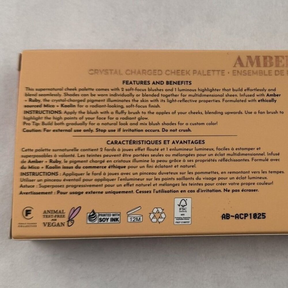Athr Beauty Amber Crystal Charged Cheek Palette 3 Shades Blush Highlighter NEW - Picture 6 of 8